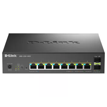 D-Link 10 portu vairāku gigabitu viedais pārvaldāmais PoE+ komutators ar 8 vairāku gigabitu 2.5G PoE un 2 10G SFP+ portiem
