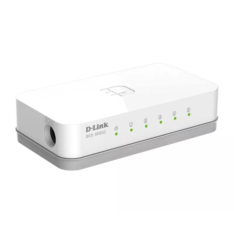 D-Link ES-1005C/E Nevadāms Fast Ethernet (10/100) galda slēdzis, balts