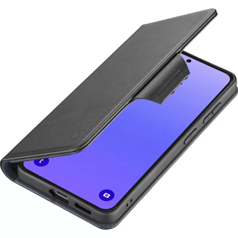Cellularline Book Agenda 2 - Galaxy A37 Grāmatveida mākslīgās ādas maciņš ar magnētisko aizdari, statīva funkciju un RFID/NFC aizsardzību bezkontakta kartēm.