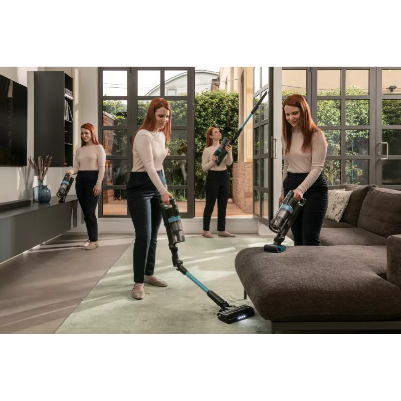 Hoover HF1P10PX 011 Stick vacuum baterija Dry Foam, Micro Bagless 0.7 L 165 W Melns, Turquoise 22 Ah
