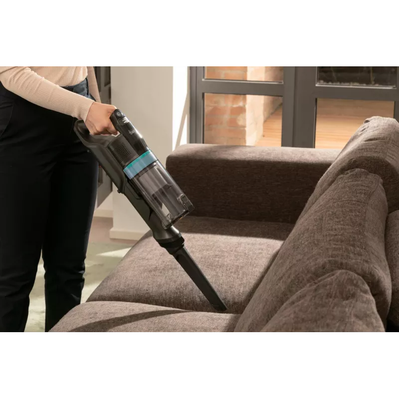Hoover HF1P10PX 011 Stick vacuum baterija Dry Foam, Micro Bagless 0.7 L 165 W Melns, Turquoise 22 Ah