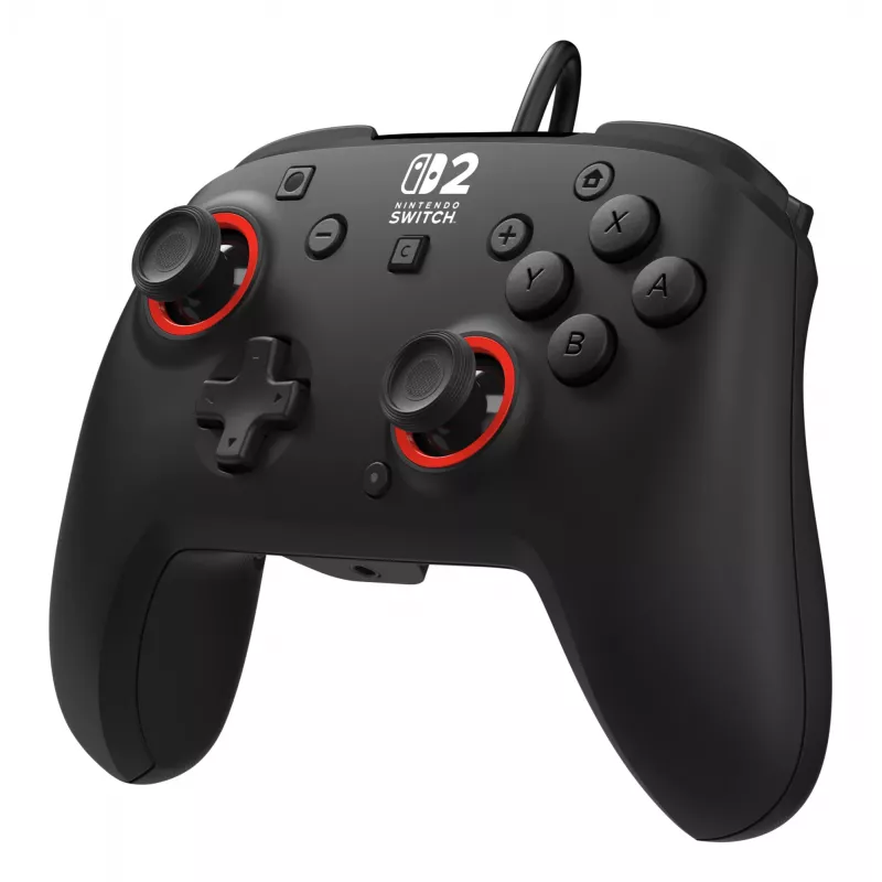Vadu spēļu kontrolieris Turtle Beach Rematch priekš Nintendo Switch 2 — USB‑C, 3 m kabelis, Aizmugures poga, D‑paliktnis, Melns