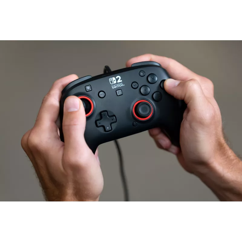 Vadu spēļu kontrolieris Turtle Beach Rematch priekš Nintendo Switch 2 — USB‑C, 3 m kabelis, Aizmugures poga, D‑paliktnis, Melns