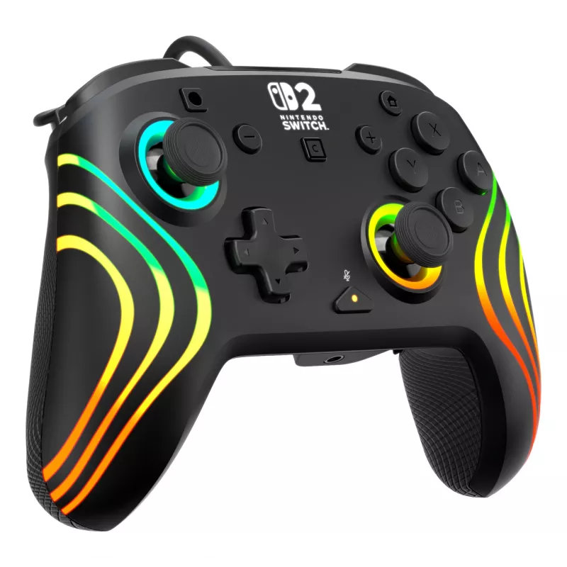 Gamepad Turtle Beach Afterglow Wave Melns vadu RGB kontrolieris Nintendo Switch / Switch 2, USB-C, 3 m kabelis