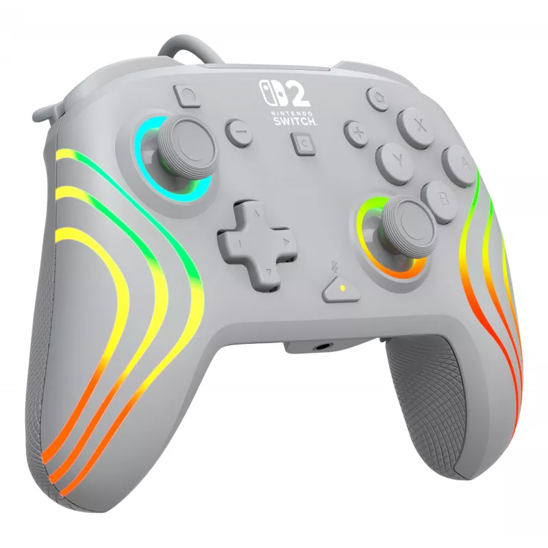 Vadu RGB spēļu kontrolieris Turtle Beach Afterglow Wave pelēkā krāsā — USB‑C, 3 m kabelis, paredzēts Nintendo Switch / Switch 2 / Switch OLED