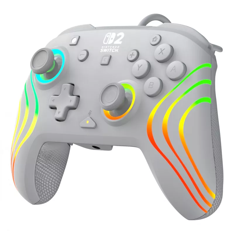 Vadu RGB spēļu kontrolieris Turtle Beach Afterglow Wave pelēkā krāsā — USB‑C, 3 m kabelis, paredzēts Nintendo Switch / Switch 2 / Switch OLED