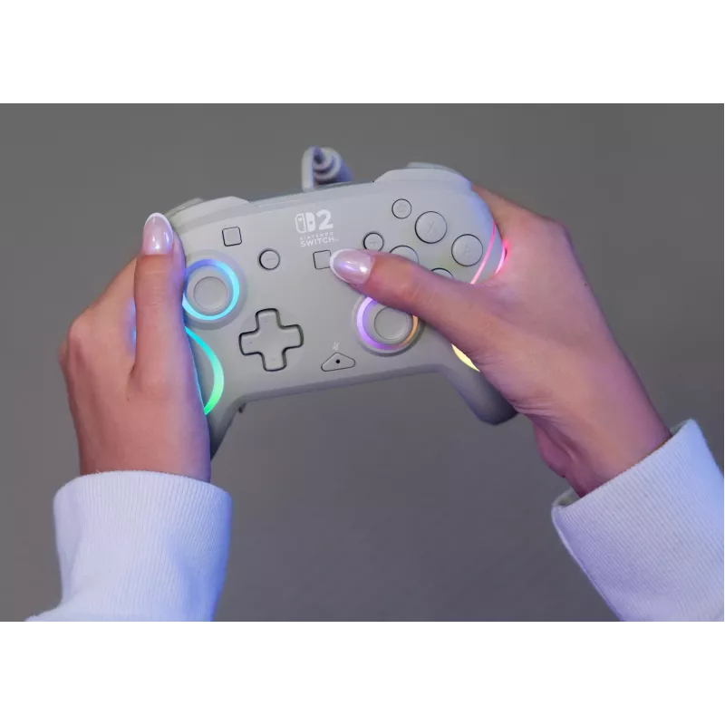 Vadu RGB spēļu kontrolieris Turtle Beach Afterglow Wave pelēkā krāsā — USB‑C, 3 m kabelis, paredzēts Nintendo Switch / Switch 2 / Switch OLED