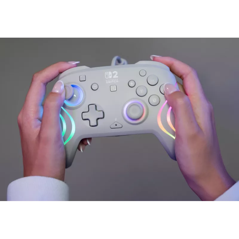 Vadu RGB spēļu kontrolieris Turtle Beach Afterglow Wave pelēkā krāsā — USB‑C, 3 m kabelis, paredzēts Nintendo Switch / Switch 2 / Switch OLED