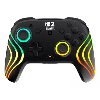 Bezvadu RGB spēļu kontrolieris Turtle Beach Afterglow Wave Melns priekš Nintendo Switch 2 — Bluetooth/USB-C, iebūvēta baterija 20 h, 3 m kabelis