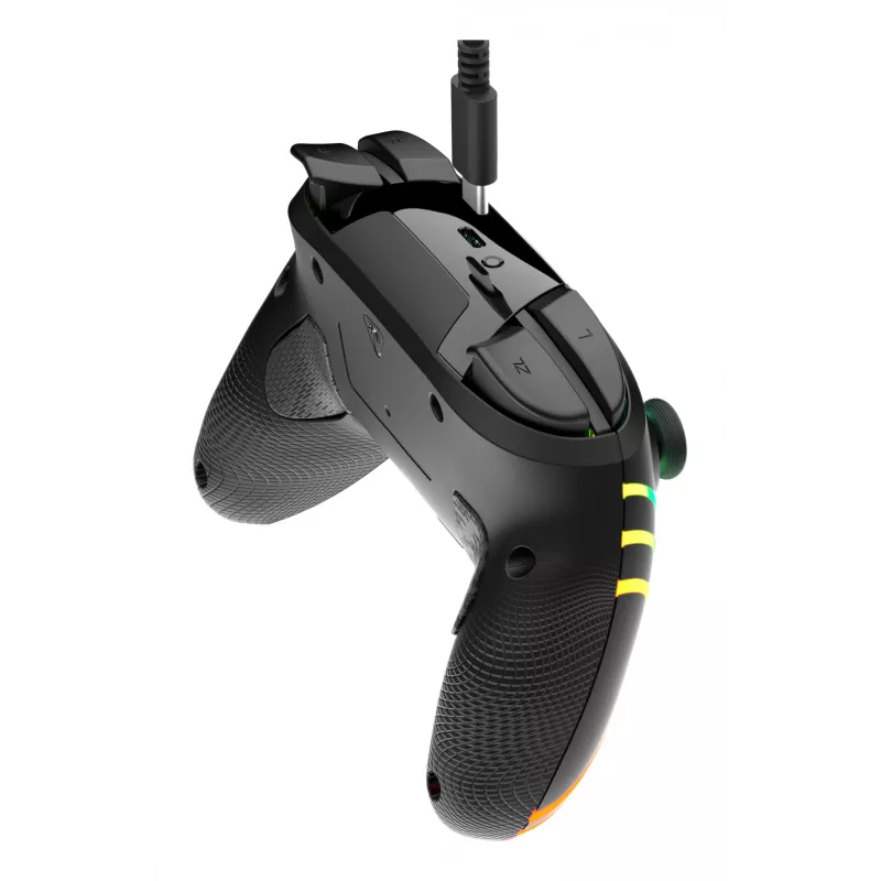Bezvadu RGB spēļu kontrolieris Turtle Beach Afterglow Wave Melns priekš Nintendo Switch 2 — Bluetooth/USB-C, iebūvēta baterija 20 h, 3 m kabelis