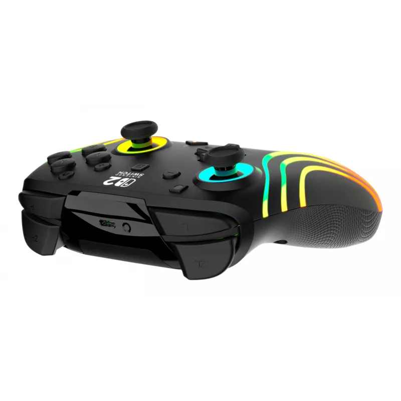 Bezvadu RGB spēļu kontrolieris Turtle Beach Afterglow Wave Melns priekš Nintendo Switch 2 — Bluetooth/USB-C, iebūvēta baterija 20 h, 3 m kabelis
