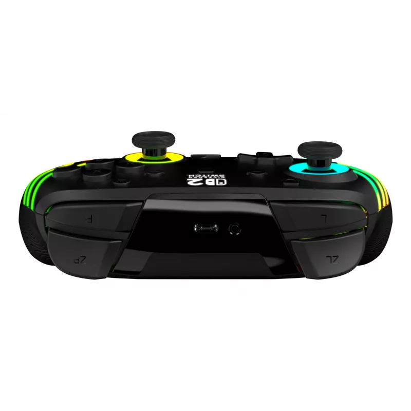 Bezvadu RGB spēļu kontrolieris Turtle Beach Afterglow Wave Melns priekš Nintendo Switch 2 — Bluetooth/USB-C, iebūvēta baterija 20 h, 3 m kabelis