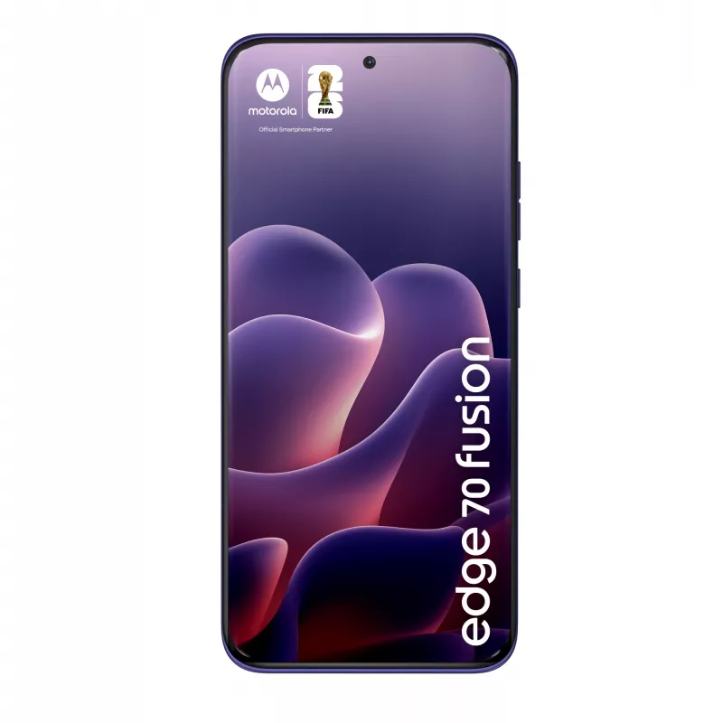 Viedtālrunis Motorola edge 70 fusion — Snapdragon 7s Gen 3, 8 GB RAM, 256 GB, 6,78 collu OLED, 50 MP dubultkamera, 5G, Android 16, 5200 mAh, violeta