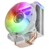 Mars Gaming MCPU-VR balts CPU dzesētājs ar divkāršu Infinity spoguli ARGB, 4 HCT siltuma caurulēm, 180 W TDP, īpaši klusu PWM 12 cm ventilatoru