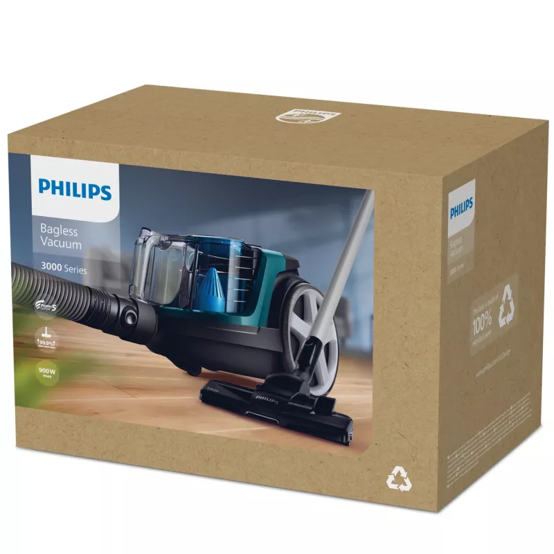 Philips 3000 sērija FC9334/09 putekļsūcējs 1.5 L cilindriskais putekļsūcējs sausajai tīrīšanai 900 W bez maisiņa