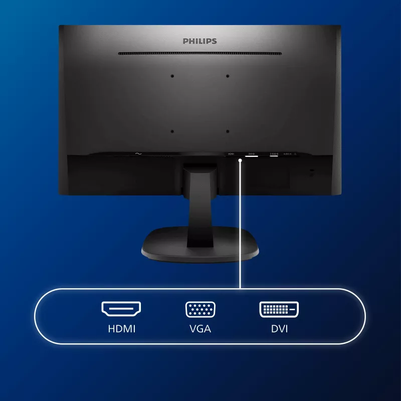 Philips V Line Full HD LCD monitors 243V7QDAB/00, 60,5 cm (23,8 collas), 1920 x 1080 pikseļi, Full HD, LED, 4 ms, melns