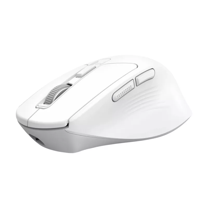 Bezvadu labās rokas biroja pele TRUST Niven — RF + Bluetooth, 3200 DPI, 7 pogas, ritenis, balta
