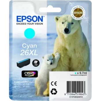 Epson Polar bear Singlepack ciāna 26XL Claria Premium Ink