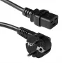 ACT Powercord tīkla savienotājs CEE 7/7 vīrišķais (leņķveida) - C19 melns 1,2 m