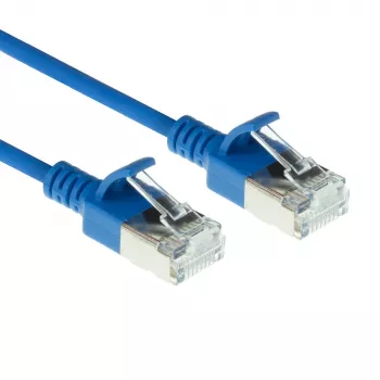ACT zils 1,5 metru LSZH U/FTP CAT6A datu centra plānā komutācijas kabelis ar noķeršanās drošiem RJ45 savienotājiem