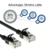 ACT Melns 0,5 metri LSZH U/FTP CAT6A datu centra plānākais komutācijas kabelis bez aizķeršanās ar RJ45 savienotājiem