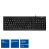 ACT biznesa tastatūra USB (Qwerty/US izkārtojums), pilna izmēra (100%), vadu, USB, membrānas, QWERTY, melna