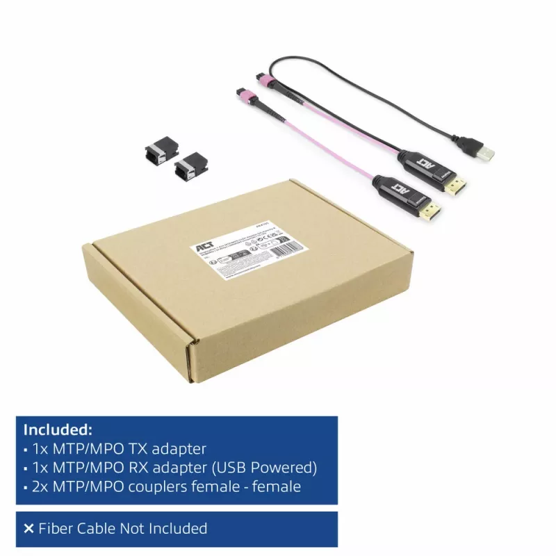 ACT DisplayPort uz MTP/MPO adapteru komplekts DisplayPort savienojuma pagarināšanai līdz 8K@60Hz