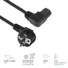 ACT Powercord tīkla savienotājs CEE7/7 vīrišķais (leņķveida) - C15 (leņķveida pa kreisi) IEC60320 melns 1,5 m