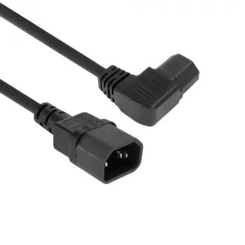 ACT strāvas vads C14 - C15 (leņķiski pa kreisi) IEC60320 melns 1,2 m