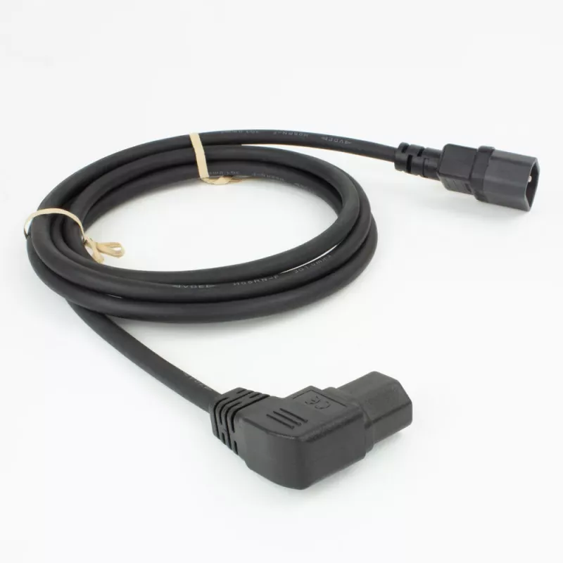 ACT strāvas vads C14 - C15 (leņķiski pa kreisi) IEC60320 melns 1,2 m
