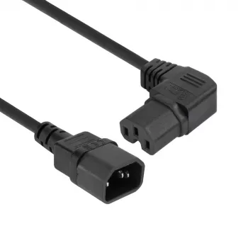 ACT barošanas vads C14 - C15 (leņķa pa labi) IEC60320 melns 0.6 m