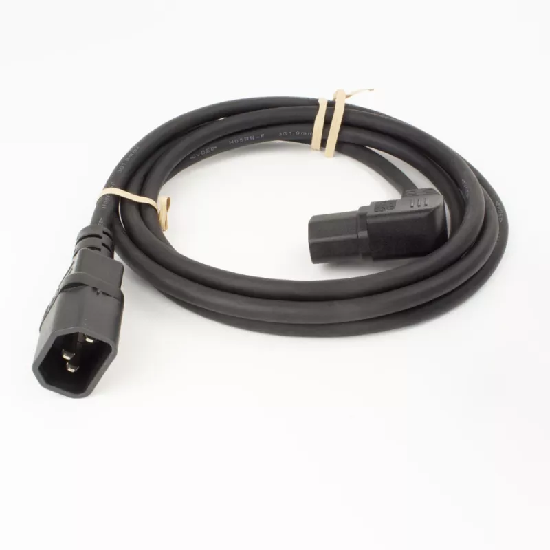 ACT barošanas vads C14 - C15 (leņķa pa labi) IEC60320 melns 0.6 m