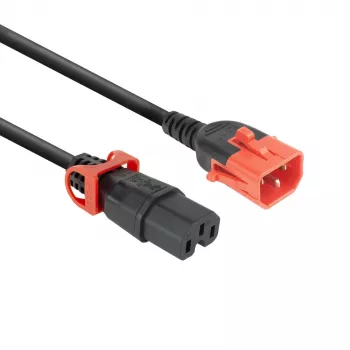 ACT barošanas vads C14 IEC Lock+ Dual Locking - C15 IEC Lock+ melns 2 m, PC3872