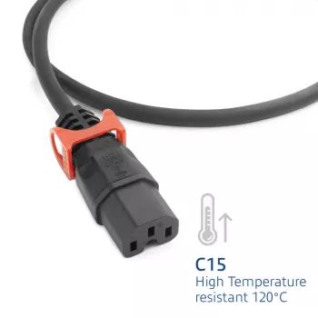 ACT barošanas vads C14 IEC Lock+ Dual Locking - C15 IEC Lock+ melns 2 m, PC3872