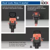 Powercord ACT C14 IEC Lock+ Dual Locking uz C15 IEC Lock+ sarkans, 3 m, 250V 10A