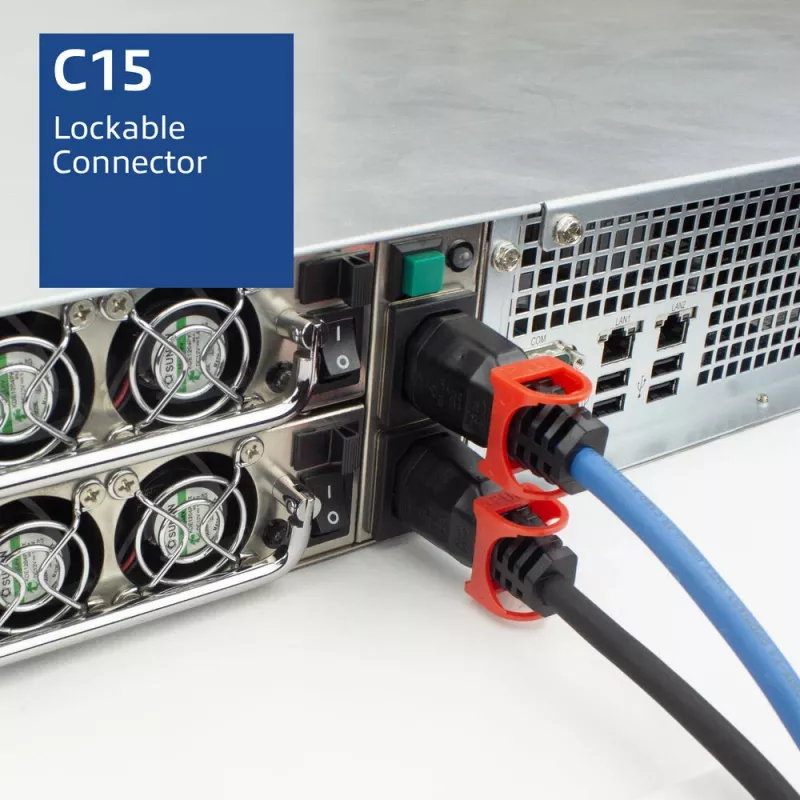 ACT strāvas vads C14 IEC Lock+ Dual Locking - C15 IEC Lock+ zils 2 m, PC3874