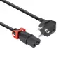 ACT strāvas vads CEE 7/7 vīrišķais (leņķveida) - C15 IEC Lock+ melns 2 m, EL604S