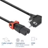 ACT strāvas vads CEE 7/7 vīrišķais (leņķveida) - C15 IEC Lock+ melns 2 m, EL604S