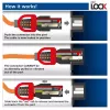 ACT strāvas vads CEE 7/7 vīrišķais (leņķveida) - C15 IEC Lock+ melns 2 m, EL604S