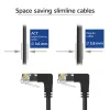 ACT melns 0,15 metru U/UTP CAT6A LSZH plānā kabeļa ielāps ar RJ45 savienotājiem 90° leņķī uz leju abos galos