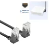 ACT melns 5 metru U/UTP CAT6A LSZH slaidā savienotājkabelis ar RJ45 savienotājiem 90° uz augšu līdz 90° uz augšu