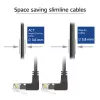 ACT melns 5 metru U/UTP CAT6A LSZH slaidā savienotājkabelis ar RJ45 savienotājiem 90° uz augšu līdz 90° uz augšu