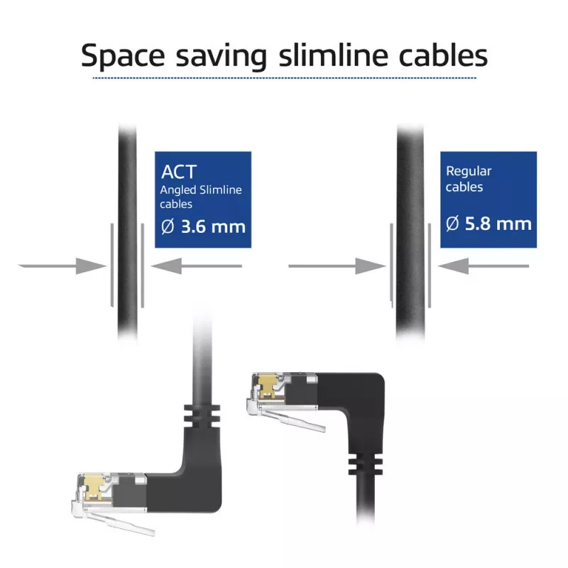 ACT DD7901 tīkla vads Melns 1 m Cat6a U/UTP (UTP)