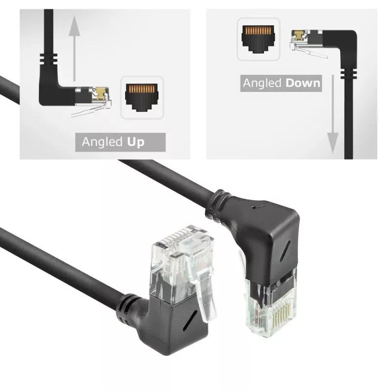 Tīkla komutācijas kabelis ACT DD7905 Cat6a U/UTP 5 m melns RJ-45