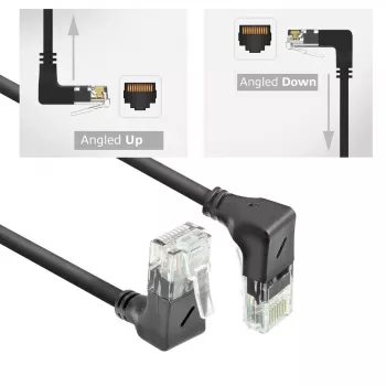 Tīkla kabelis ACT DD7952 Cat6a U/UTP Melns 0,25 m ar RJ-45 savienotājiem, apzeltīti kontakti