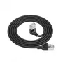 ACT Melns 3 m U/FTP CAT6A LSZH plāna plākstera vads ar RJ45 savienotājiem 90° leņķī uz taisno