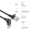 ACT Melns 3 m U/FTP CAT6A LSZH plāna plākstera vads ar RJ45 savienotājiem 90° leņķī uz taisno