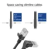 ACT melns 5 m U/FTP CAT6A LSZH plāns komutācijas kabelis ar RJ45 savienotājiem 90° leņķī uz leju pret taisnu