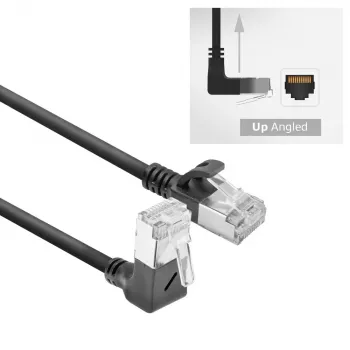 ACT tīkla kabelis DA4900 Cat6a U/FTP (STP) ar RJ-45 uz RJ-45, 0,5 m, melns