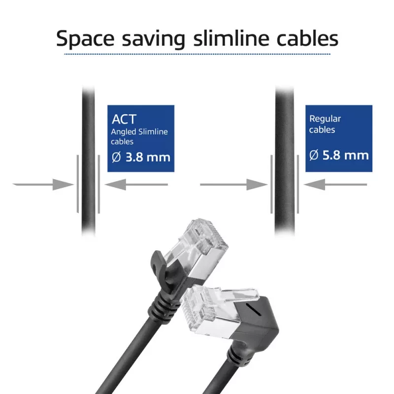 ACT tīkla kabelis DA4900 Cat6a U/FTP (STP) ar RJ-45 uz RJ-45, 0,5 m, melns